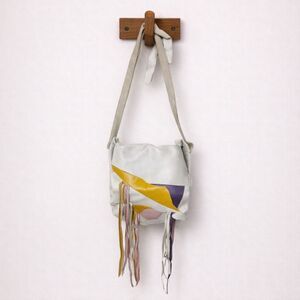 Village Tannery NYC Patchwork Leather Fringe Messenger Bag | Boho Crossbody Arti